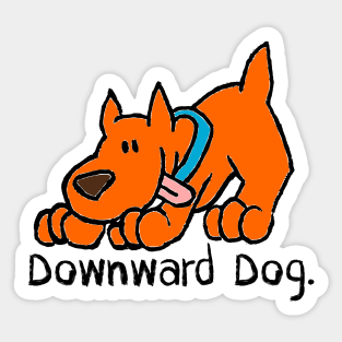 Downward Dog Yoga Funny Cartoon Sticker
